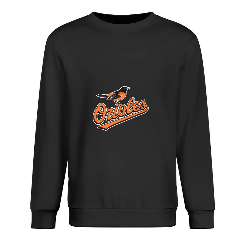 Baltimore Orioles MLB Baseball Team Logo with Orange Bird Mascot Male Pullover Sweatshirt