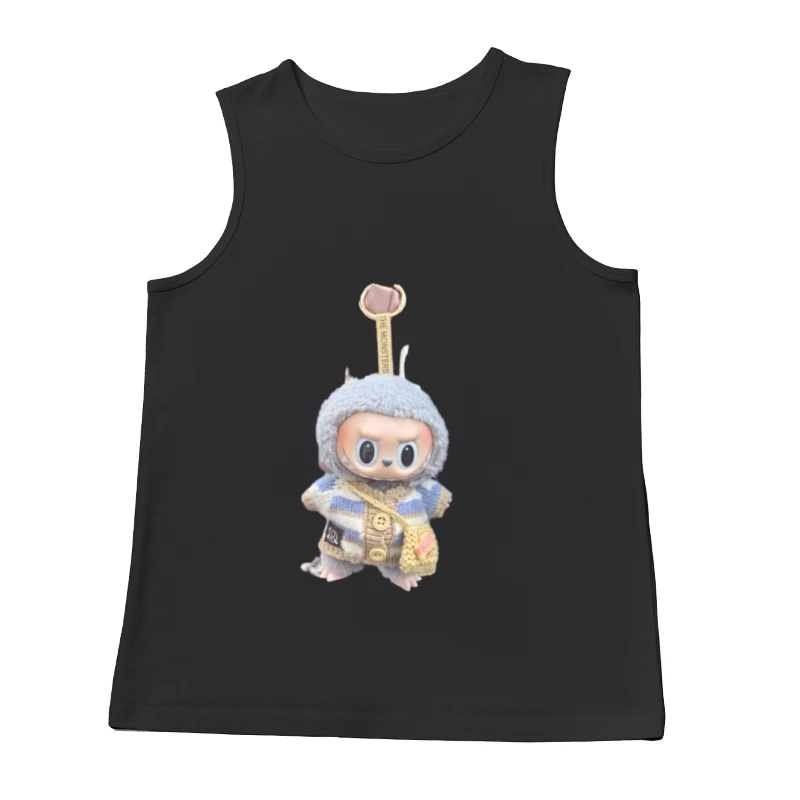 Süßes Monster-Plüschtier mit gestreiftem Pullover Herren Tanktops