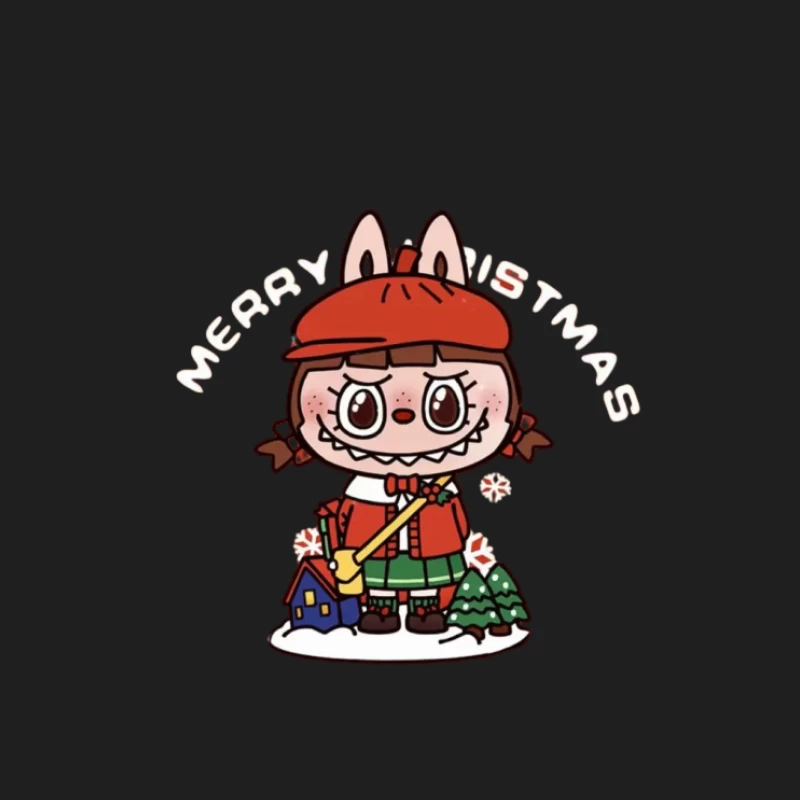 Niedliches festliches Mädchen mit Weihnachtsgruß Herren Tanktops