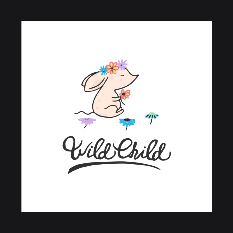 Lapin Enfant Sauvage avec Fleurs Homme Sweat à capuche