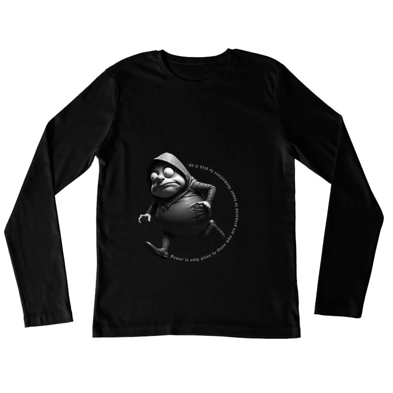 Humorous Character in Motion Female Long Sleeve T-Shirt