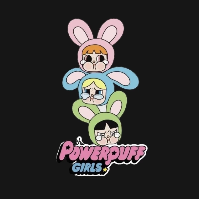 Weinende Powerpuff Girls Osterhasen Herren Langarm T-Shirt