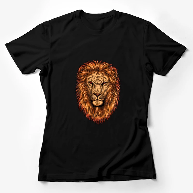 Majestätisches Löwenporträt mit feurigem Blick Damen T-Shirt