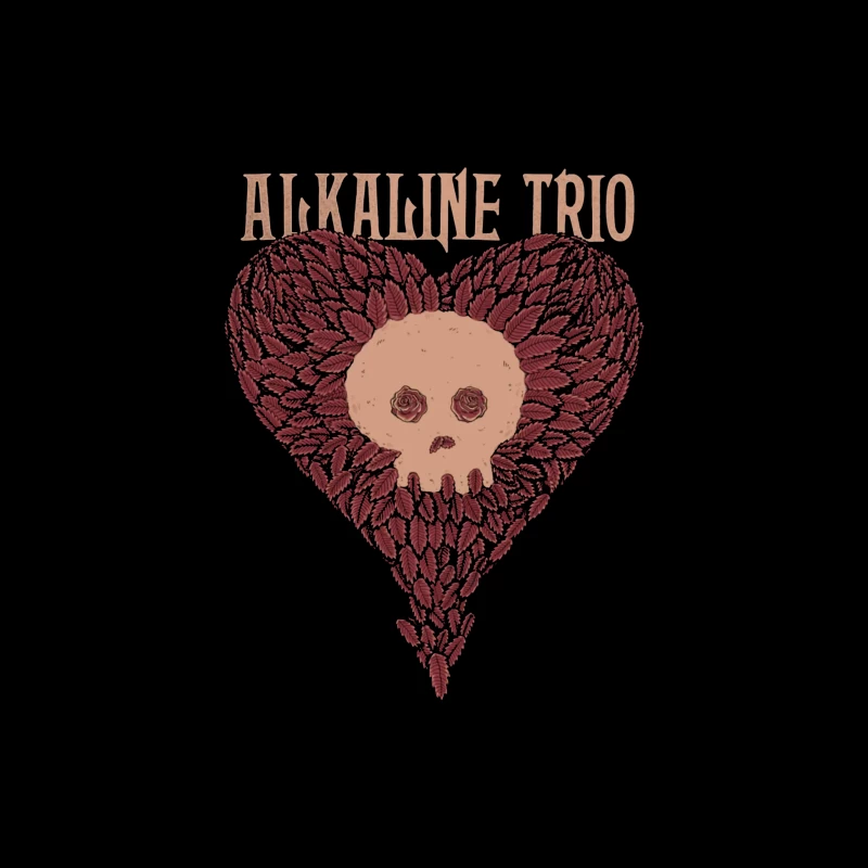 Alkaline Trio Gothic Heart Skull Logo Design Throw Pillow