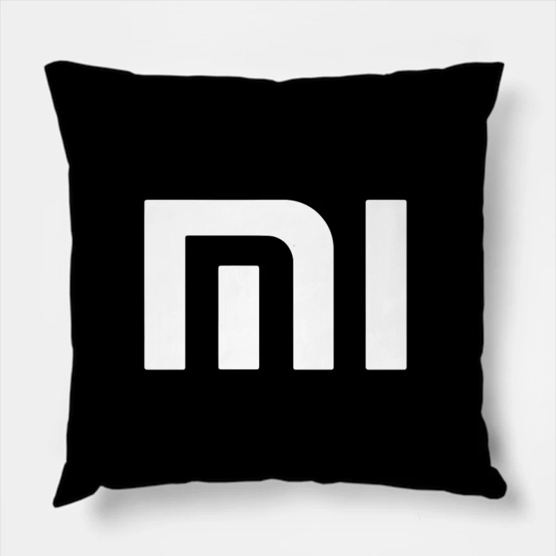 Minimalist Xiaomi Logo Design in Gray Throw Pillow