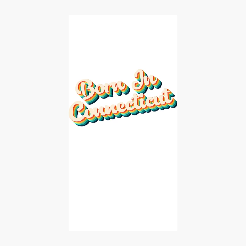 Born In Connecticut - 80_s Retro Style Typographic Design iPhone Case