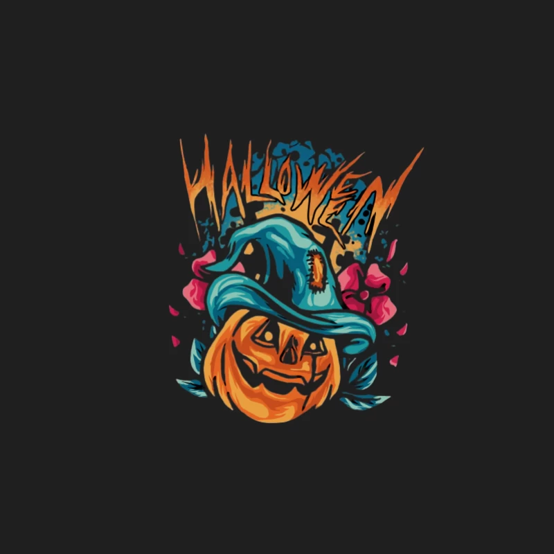 Kürbis mit Hexenhut zu Halloween Herren Tanktops