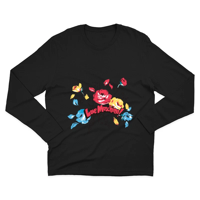 Blumendesign von Love Moschino Herren Langarm T-Shirt