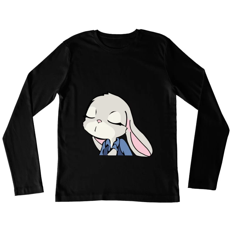 Süßes animiertes Kaninchen mit Hemd Damen Langarm T-Shirt