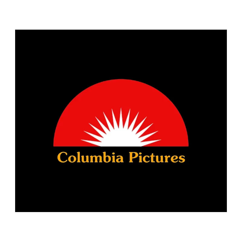Columbia Pictures: Iconic Movie Studio Logo with Red Sunburst Tapestry