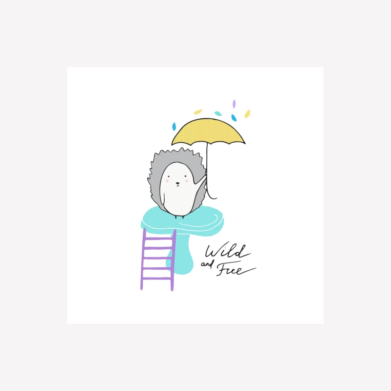 Hérisson mignon avec parapluie Femme T-Shirt