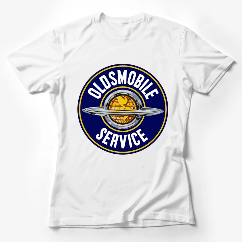 Vintage Oldsmobile Service Station Logo with Globe Design Female T-Shirt