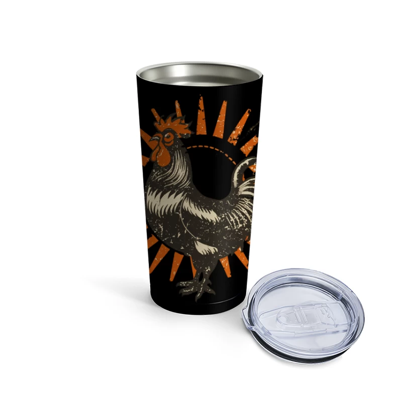 Retro Sun Rooster Travel Mug