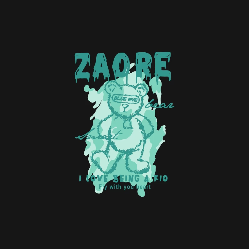 Graphic Design of a Cute Bear Illustration Male Long Sleeve T-Shirt