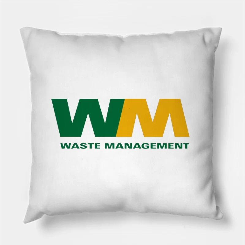 Waste Management (WM) Corporate Logo in Green and Yellow Throw Pillow