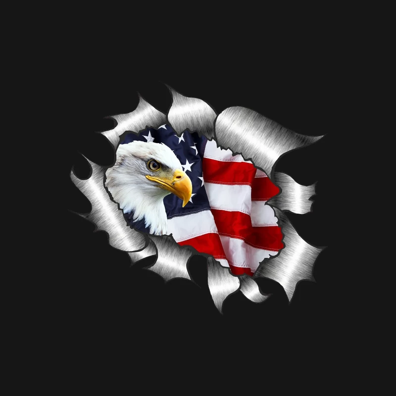 Adler vor amerikanischer Flagge Herren T-Shirt