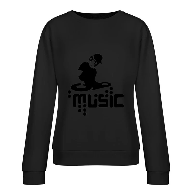 DJ Music Logo Female Pullover Sweatshirt