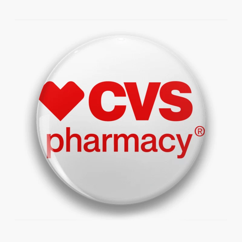 CVS Pharmacy Logo with Red Heart Symbol Pin