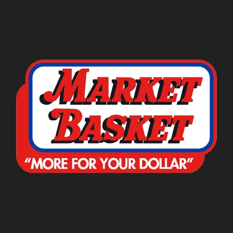 Vintage Market Basket Supermarket Logo with Slogan "More For Your Dollar" Bucket Hat