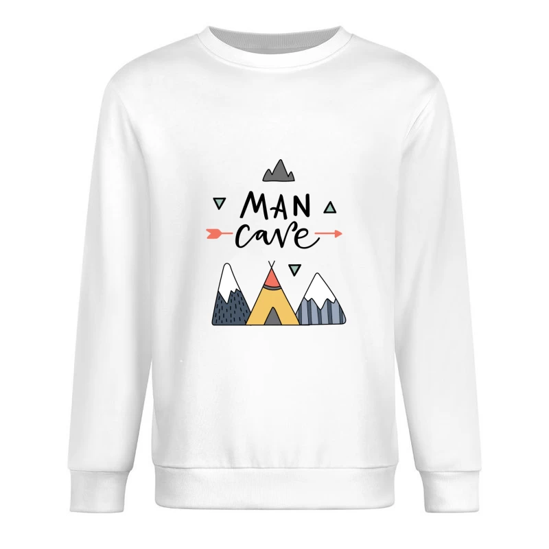 Tente et Montagnes avec Flèche et Texte Homme Sweat-shirt à enfiler