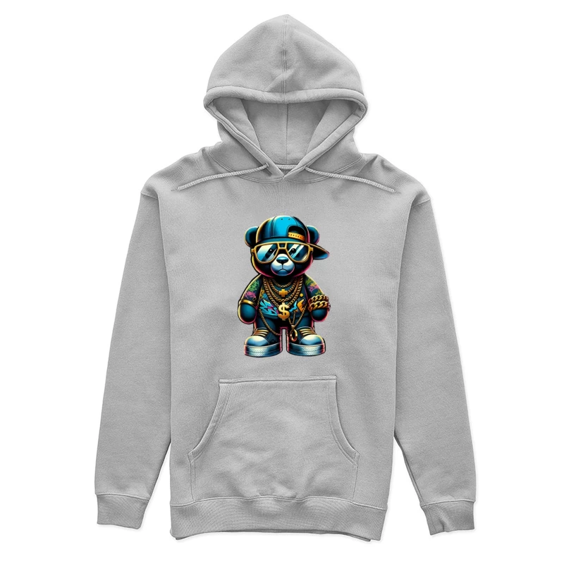 Hip-Hop Teddy Bär mit Goldschmuck Damen Pullover Hoodie
