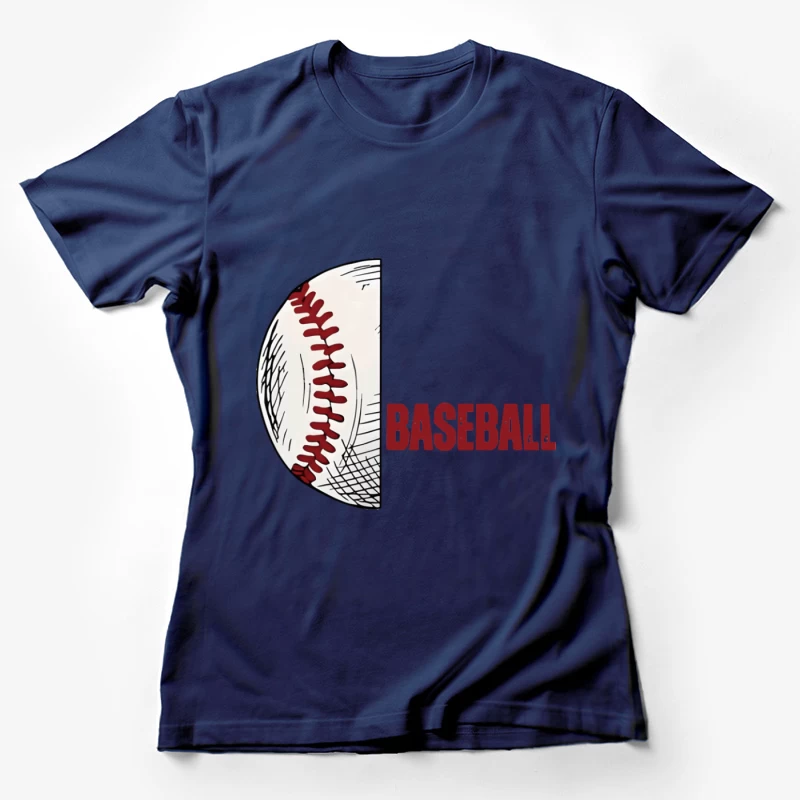 Halbes Baseball mit Schriftzug Damen T-Shirt