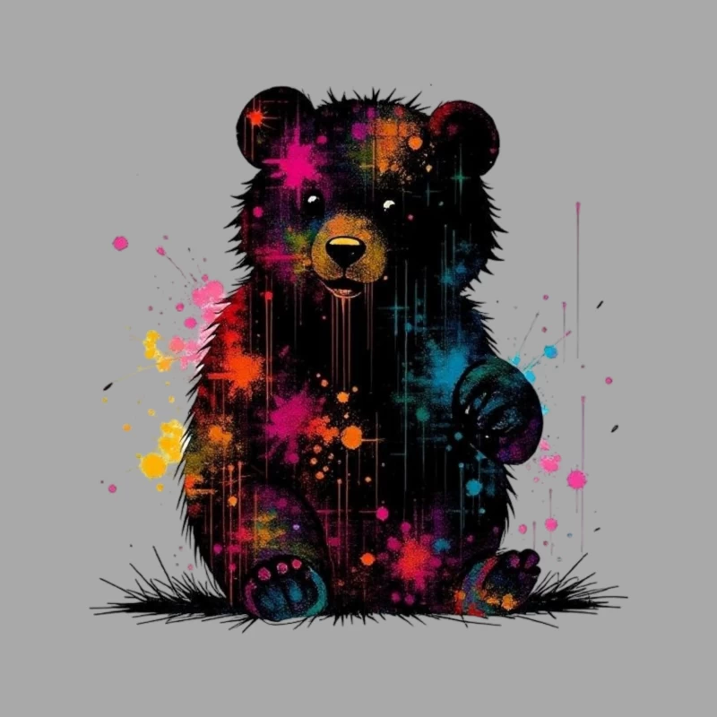 Cosmic Watercolor Teddy Bear Art Male Pullover Hoodie