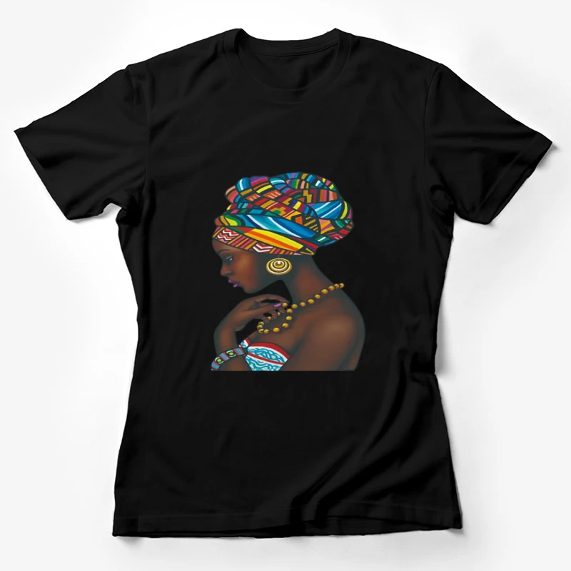 Frau mit buntem Kopftuch Damen T-Shirt