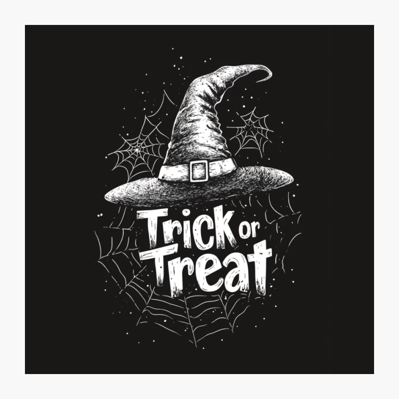 Spooky Halloween Witch Hat Trick or Treat Illustration Pin