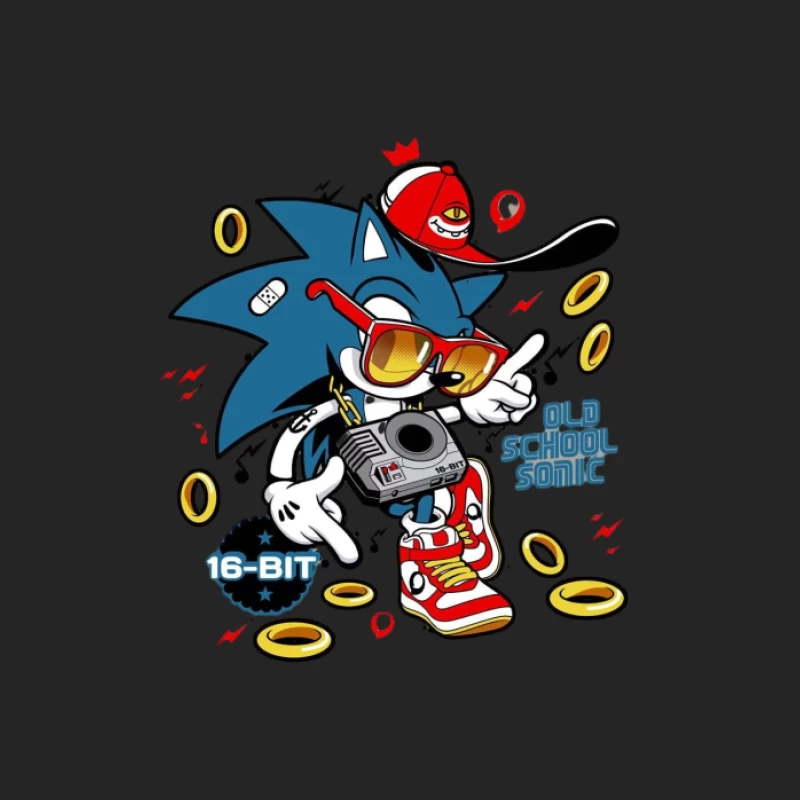 Retro Sonic im Street-Style Damen Pullover Sweatshirt
