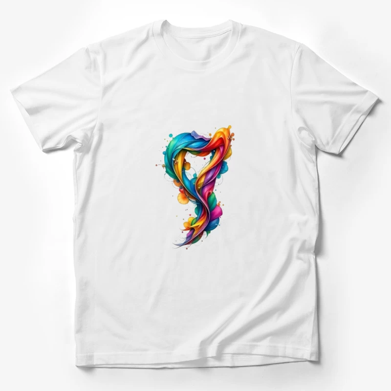 Vibrant Rainbow Swirl Abstract Digital Art Male T-Shirt