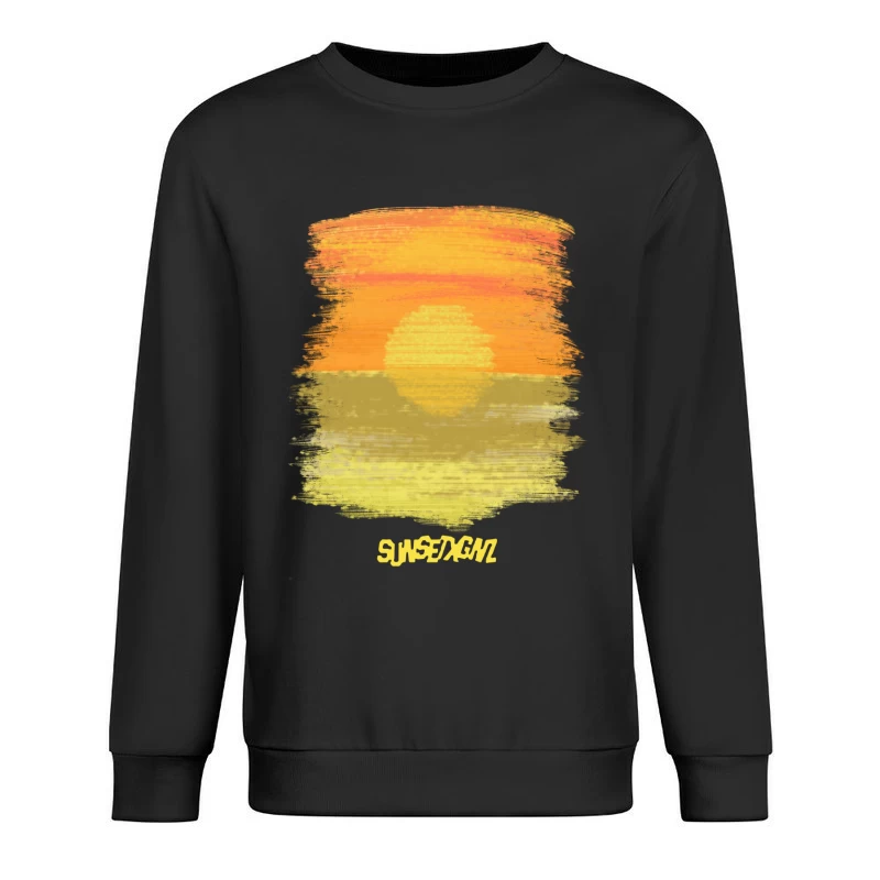 Sonnenuntergang am Strand Kunst Herren Pullover Sweatshirt