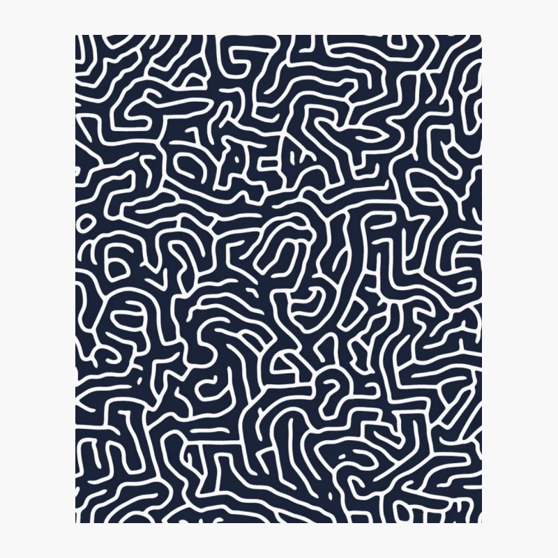 Intricate Maze-Like Abstract Pattern in Black and White trypophobia Cotton Tote Bag