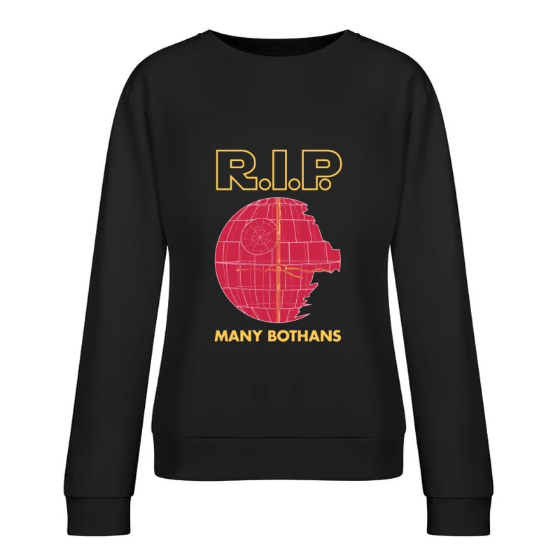 Star Wars Death Star R.I.P. Parody Female Pullover Sweatshirt