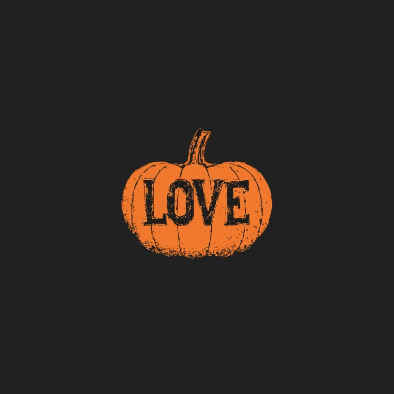 Love-Inscribed Orange Pumpkin: A Seasonal Halloween Typography Bucket Hat