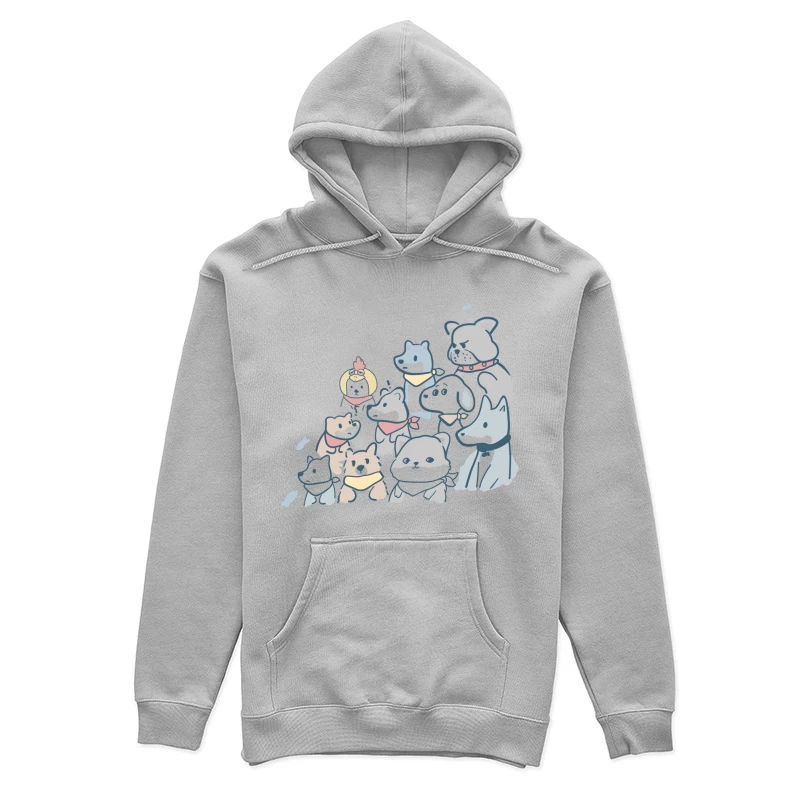 Bunte Hundegruppe mit Schals Damen Pullover Hoodie