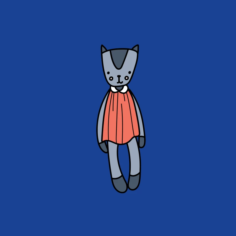 Jouet chat en peluche avec robe rouge Femme T-Shirt