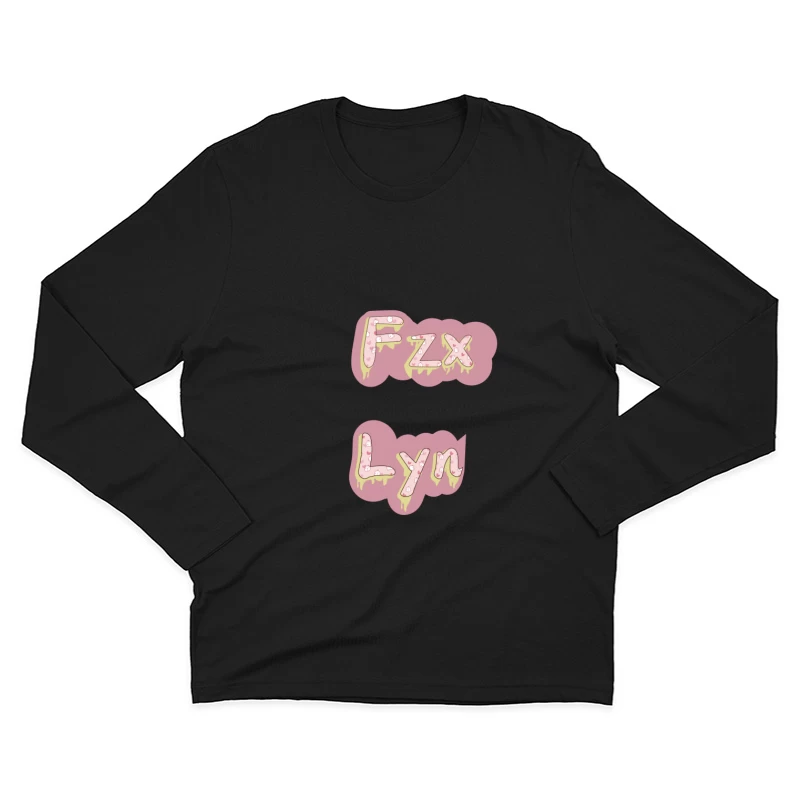 Pastellfarbene Buchstaben mit Blumenmuster Herren Langarm T-Shirt