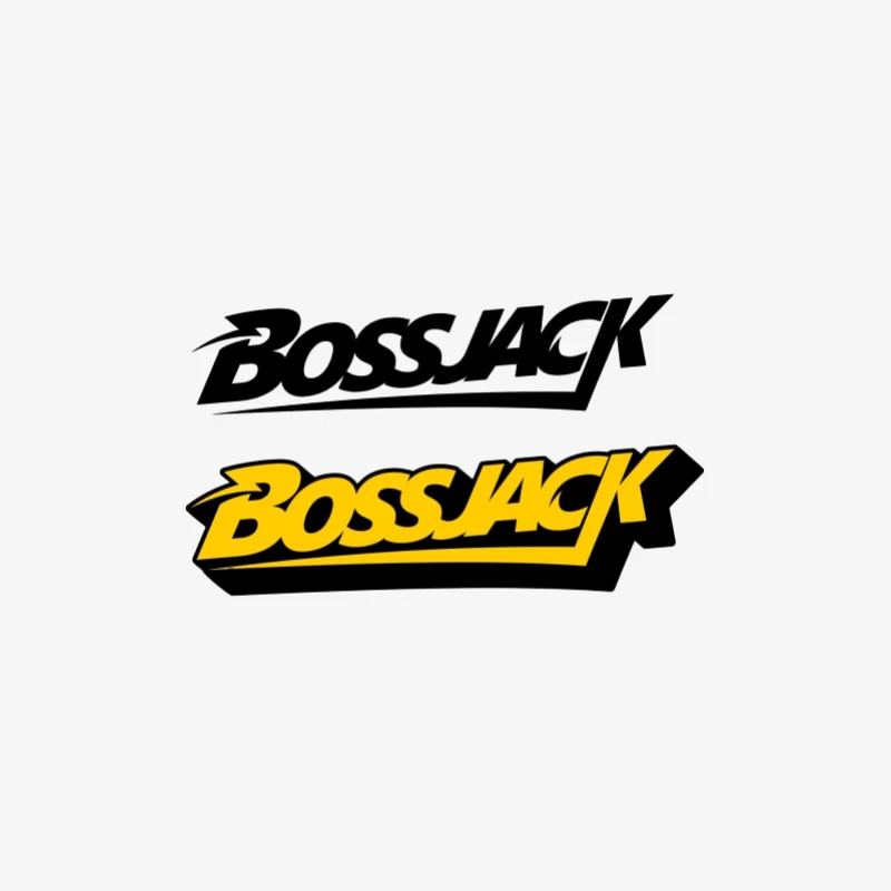 Bossjack-Logo in Gelb und Schwarz Herren Langarm T-Shirt