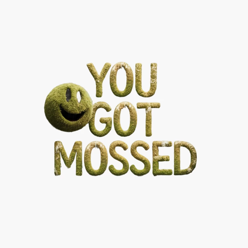 Mossy Wordplay: Smiley Nature Pun Cotton Tote Bag