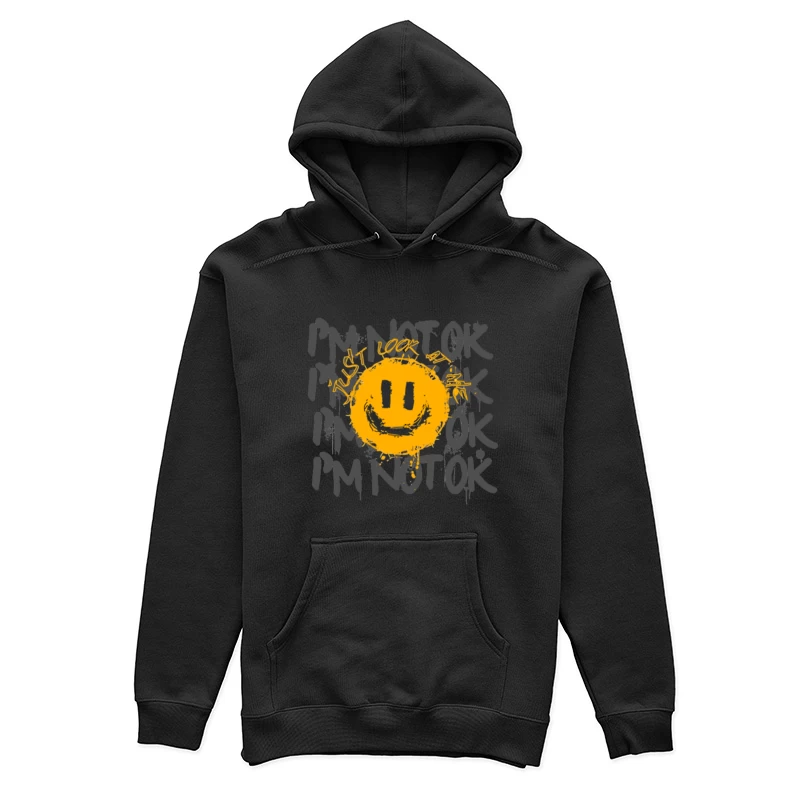Gelbes Emojis auf schwarzem Hintergrund Damen Pullover Hoodie