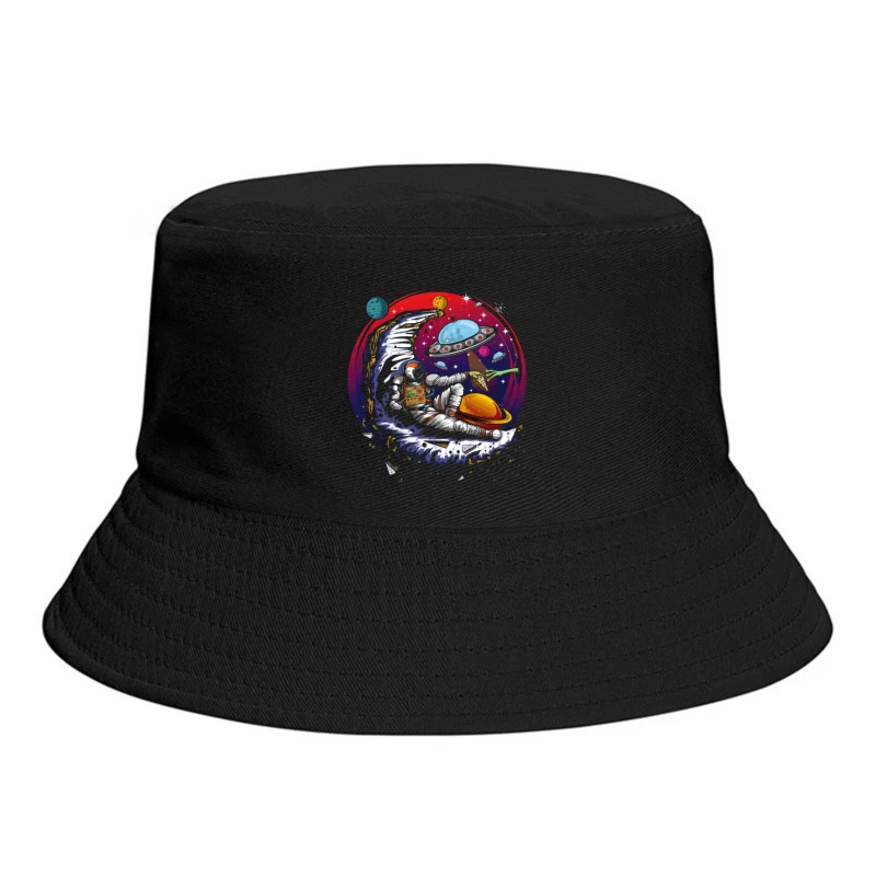 Pizza in the Cosmos: Delight for an Astronaut Bucket Hat