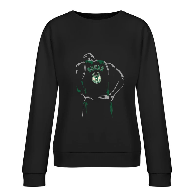 Milwaukee Bucks Basketball Silhouette Damen Pullover Sweatshirt