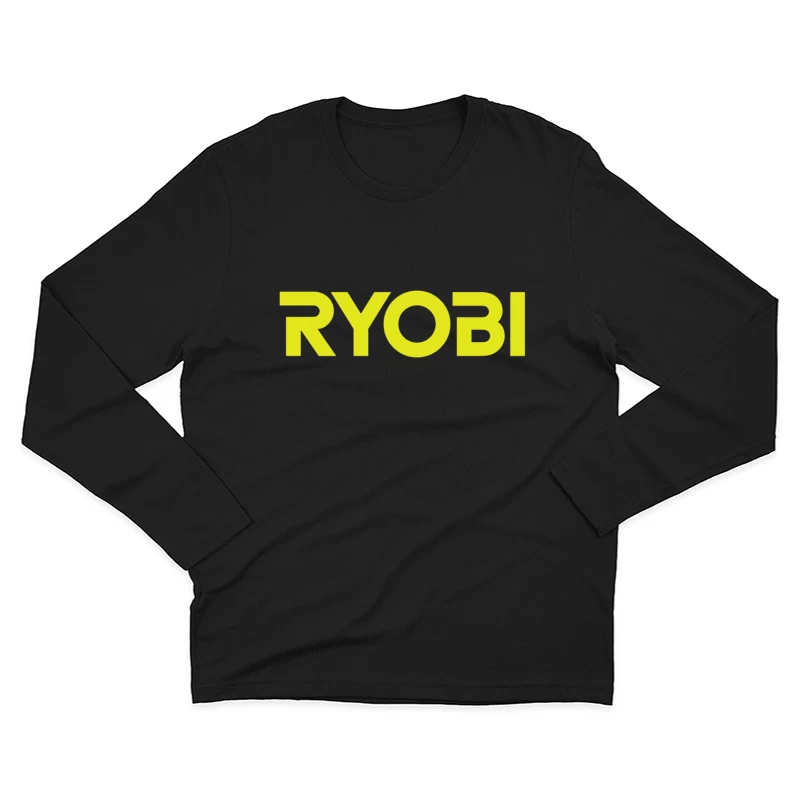 Ryobi Power Tools Brand Logo in Neon Yellow Male Long Sleeve T-Shirt