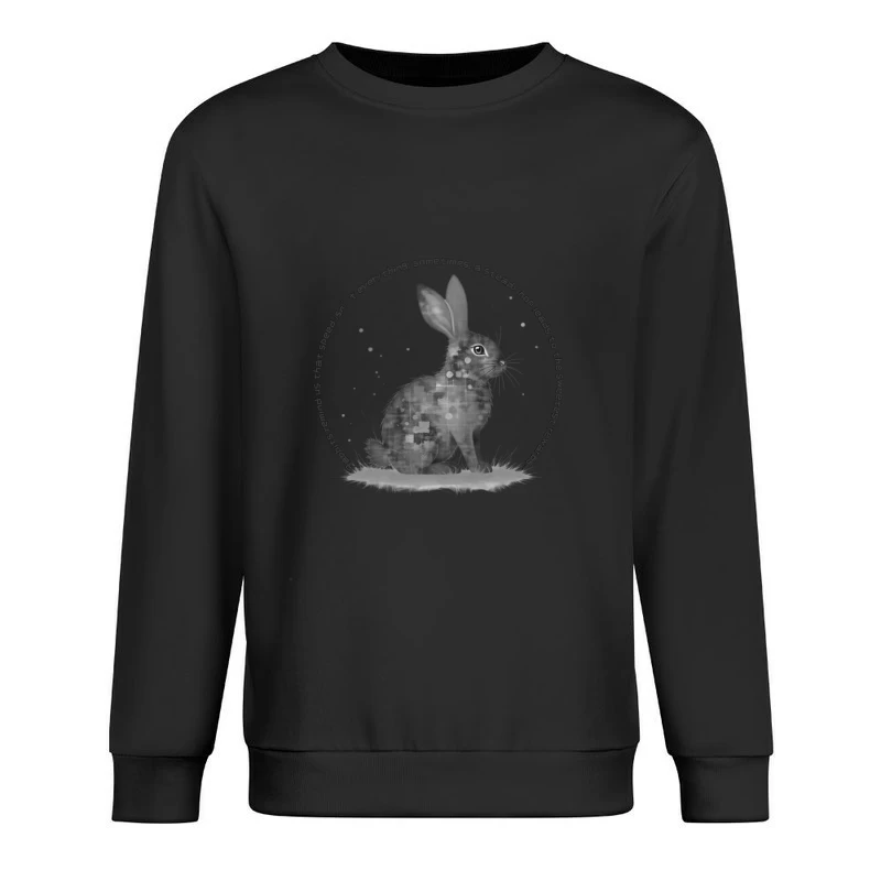 Geometric Rabbit with Circular Inspirational Message Male Pullover Sweatshirt