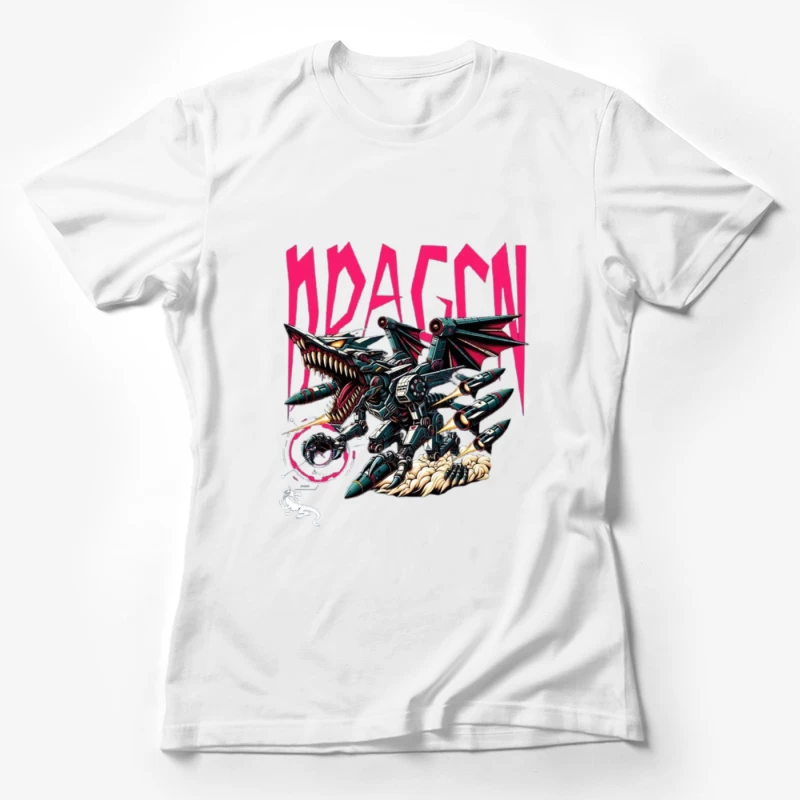 Mechanical Dragon Robot in Graffiti Art Style Female T-Shirt