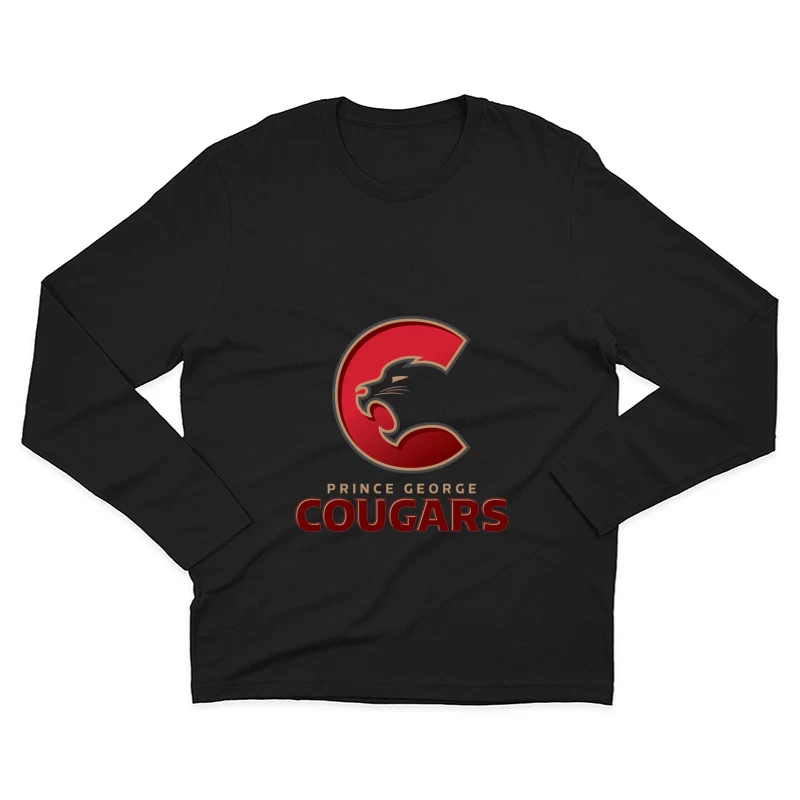 Prince George Cougars Hockey Team Logo Design Male Long Sleeve T-Shirt