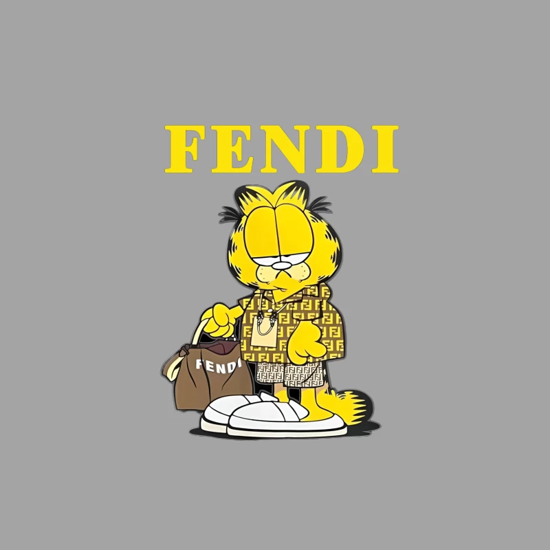 Garfield in Luxusmode von Fendi Herren T-Shirt