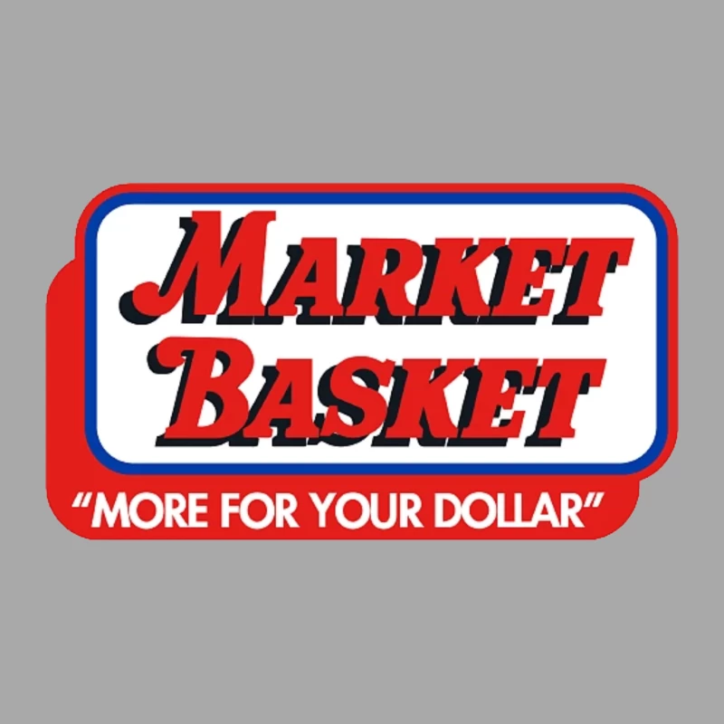 Vintage Market Basket Supermarket Logo with Slogan "More For Your Dollar" Male Pullover Hoodie