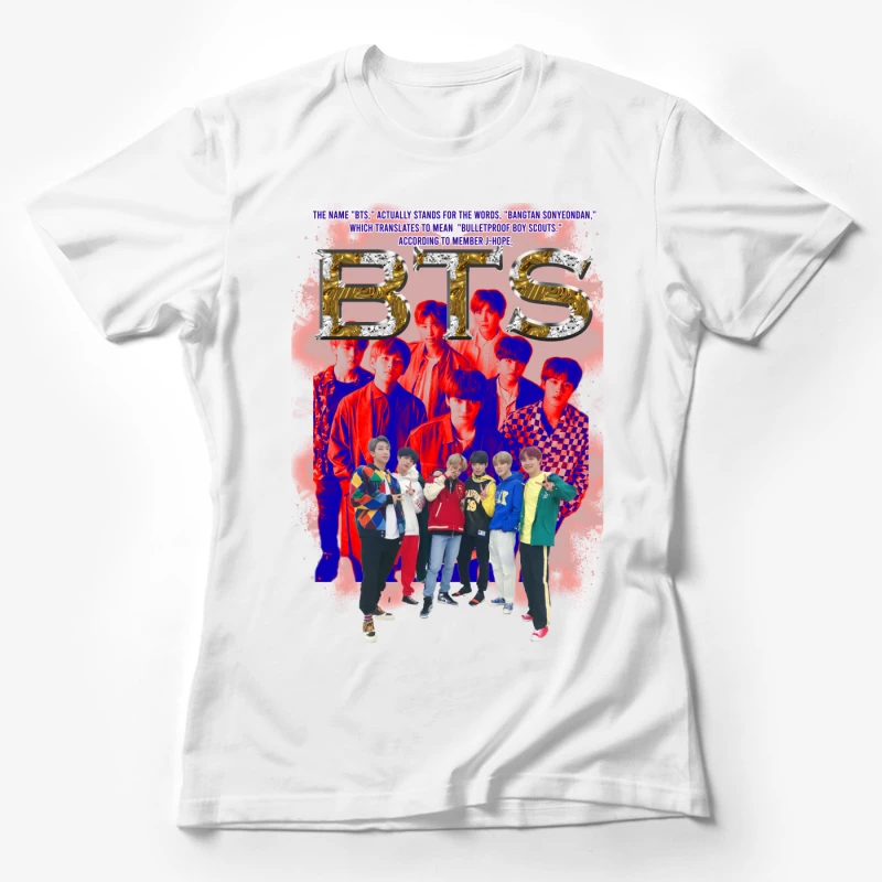 BTS Group Members and Name Meaning Female T-Shirt